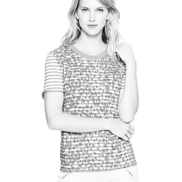 Striped Leopard Animal Print Terry Raw Edge Sweat - Picture 2 of 6